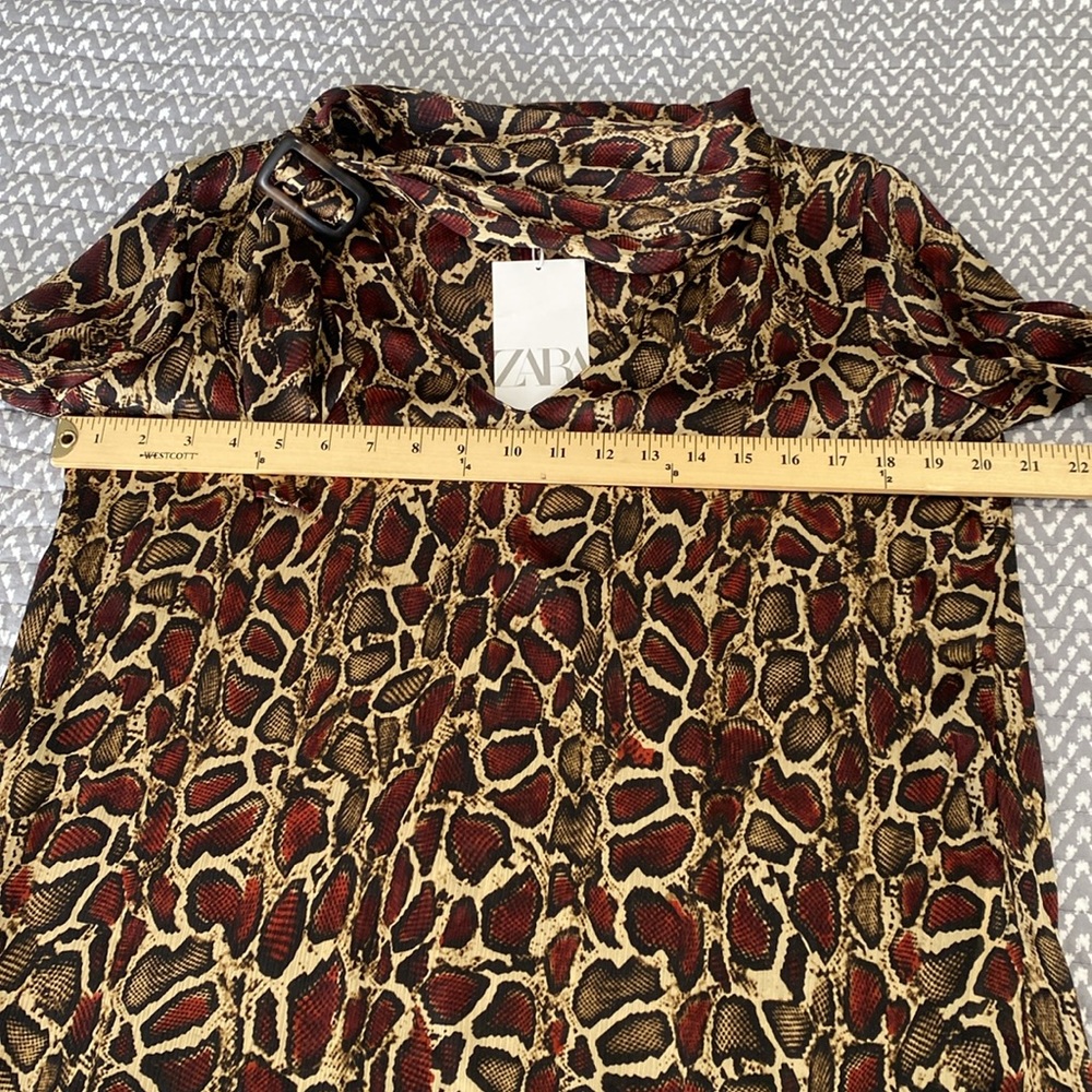 Zara Leopard Print Blouse - Red and Brown - Picture 8 of 11